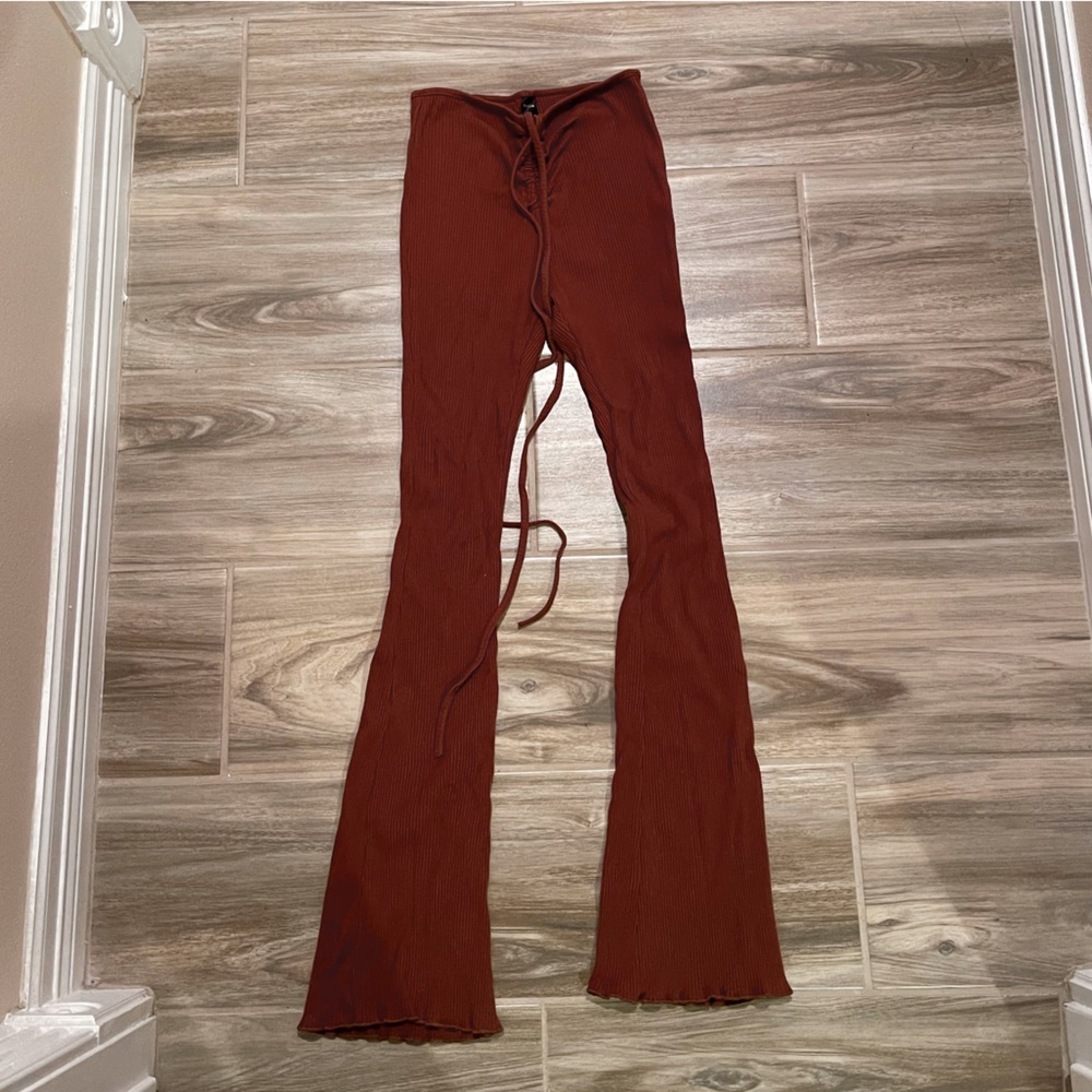 SHEIN Lace Up Back Flare Leggings